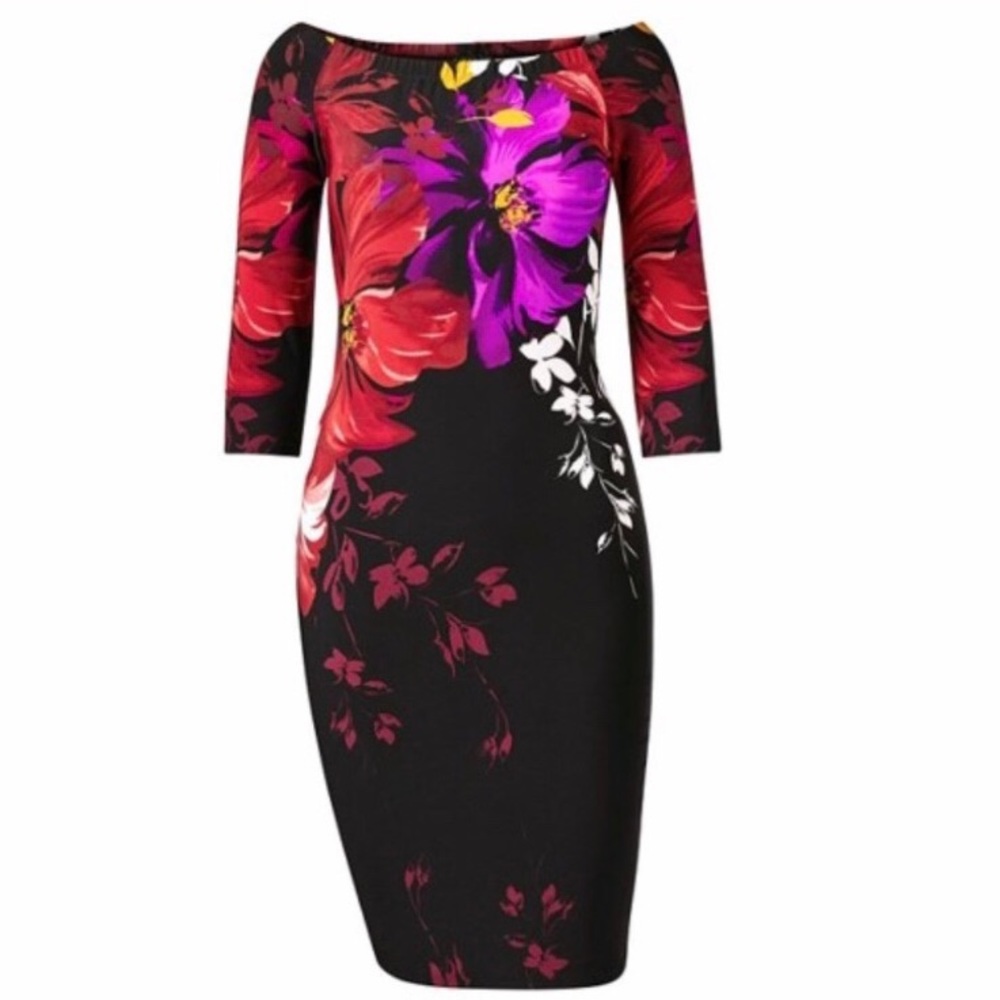 NWOT floral black dress Size XS - Picture 4 of 6